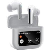 Lcd Display Noise Cancelling Touchscreen Bluetooth Earbuds - 2 Colours! - White