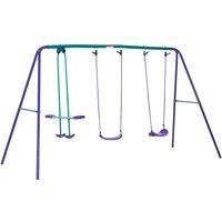 Outsunny Metal Swing Set: Adjustable & Heavy-Duty