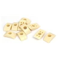 8mm Hole Dia Furniture Connector Half Moon Nuts Spacer Washer Beige 10PCS