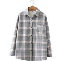 Women'S Thick Plaid Jacket Shacket- 8 Colours Available - Black