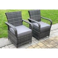 Two-Seater Rattan Garden Furniture Dining Chairs