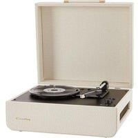 Crosley Mercury Portable Turntable - Bluetooth Record Player, 3-Speed Suitcase Vinyl Player, Home Turntables for Vinyl Records, Built in Stereo Speakers & Bluetooth Receiver, AUX Input, Cream