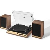 Crosley C72 Record Player with Speakers - Bluetooth Turntable with 60W Bookshelf Speakers, Easy Set Up Vinyl Player with Dust Cover, Record Player Shelf System, Audio-Technica Cartridge, Walnut