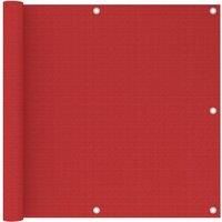 Balcony Screen Red 90x500 cm HDPE