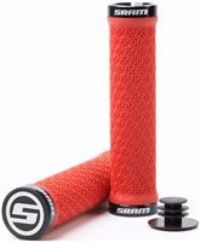 Sram MTB Locking Grips with Two Clamps and End Plugs - Red
