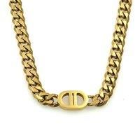 Dior-Inspired Titanium Steel Cuban Chain Jewellery Set!