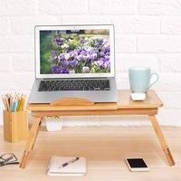 Bamboo Portable Laptop Desk Adjustable Height & Angle Stand