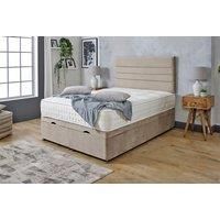 Colchester Plush Velvet Ottoman Divan Grey Bed With Mattress