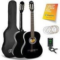 3rd Avenue STX20CBKPK 3/4 Size Classical Acoustic Guitar Pack with 6 Months FREE Lessons, Bag, Strings and Tuner – Black
