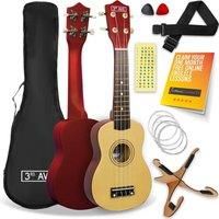 3RD AVENUE STX40NPK Soprano Ukulele Pack - Natural