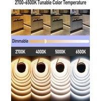 24V CCT LED Neon Strip Light Waterproof 2700K to 6500K Adjustable Color Dimmable LED Tape Color-Changing Silicone Light Strip