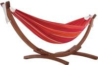 Vivere UHSDO8-00 Double Cotton Natural Hammock with Stand, 249x109x104 cm