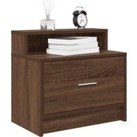 Bedside Cabinet with Drawer Brown Oak 51x31x47 cm