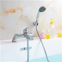 Bathroom Chrome Sink Bath Filler Tap Shower Mixer Taps with Hand Held