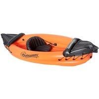 Outsunny Inflatable 1-Person Orange Kayak With Pump