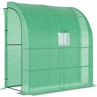 Lean To Wall Walk-In Greenhouse With Windows And Doors