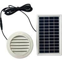 3W Solar Exhaust Wall Ventilation Fan 68CFM 100mm Duct Dia. Brushless DC Motor For Small Shed
