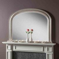 Beaded Overmantle mirror 112(w)x79cm(h) Silver