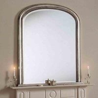 Yearn Mirrors Yearn Beaded Overmantle Mirror Silver 112(w)x127Cm(h)