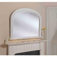 Yearn Mirrors Yearn Beaded Overmantle Mirror White 112(w)x79Cm(h)