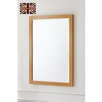 Oak Effect Slim Framed Bevelled Mirror