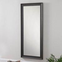 Charcoal Grey Scooped Framed Mirror 167.5x76cm