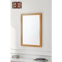 Oak Effect Slim Framed Bevelled Mirror