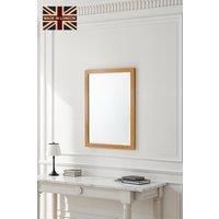 Oak Effect Slim Framed Bevelled Mirror