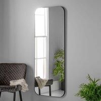 Large Full Length Black Radius Corner Mirror 150x60cm