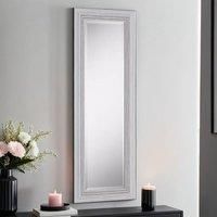 Yearn Distressed White Framed Wall Mirror 128.5x44.5cm