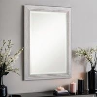 Yearn Distressed White Framed Wall Mirror 128.5x105.5cm