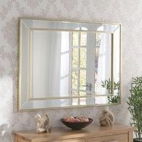 Yearn Mirrors Yearn Framed Soft Brass Bevelled Wall Mirror 65 X 80Cms