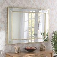 Yearn Mirrors Yearn Framed Soft Brass Bevelled Wall Mirror 105X77Cm