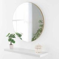 Yearn Mirrors Yearn Minimal Round Mirror Gold 50cm Diameter