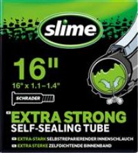Slime 30094 Bike Inner Tube with Slime Puncture Sealant, Self Sealing, Prevent and Repair, Schrader Valve 16 x 1.1-1.4, Black