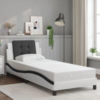 Bed Frame without Mattress White and Black 80x200 cm Faux Leather