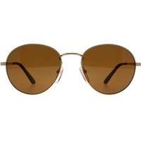 Smith Men's Round Matte Gold Brown Polarized Prep