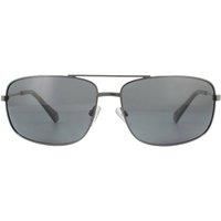 Rectangle Dark Ruthenium Grey Polarized Sunglasses
