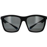 Rectangle Black Azure Grey Polarized Sunglasses