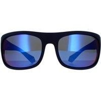Wrap Blue Grey Blue Mirror Polarized Sunglasses
