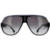 Aviator Black Crystal White Blue Dark Grey Gradient Sunglasses
