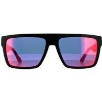 Rectangle Matte Black Grey Infrared Sunglasses