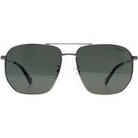 Polaroid Men's Aviator Ruthenium Green Polarized PLD 4141/G/S/X in Grey