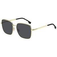 Boss Square Metal Aviator Sunglasses - Black