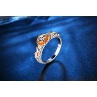 Gold & Silver Plated Crystal Flower Ring