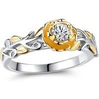 Gold & Silver Plated Crystal Flower Ring