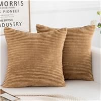 Yonous Corduroy Cushion Covers, Soft Square 2 50x50 CM 20x20