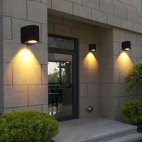 Outdoor LED Dual Head Wall Light Waterproof Up and Down Semi Circular Square Villa Entrance Corridor