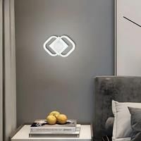 Black White Wall Light Square Round LED Three Color Temperature Dimming 85v265v Modern Simple Aisle