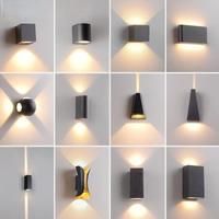 TRAZOS Round Square Modern Wall Lights Garden Porch Ip65 Waterproof Up Down Lighting Outdoor Led